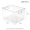 mDesign Plastic Stackable Storage Organizer Container Bin with Handles